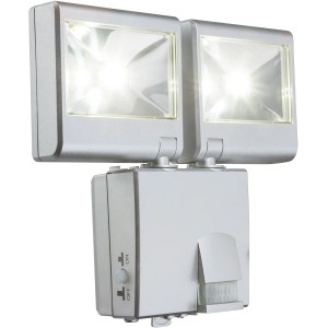 Faretto da esterno a LED Globo argento con sensore di movimento, in plastica.