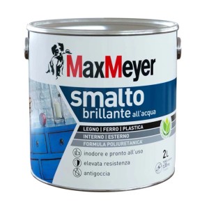 Smalto all`acqua poliuretanico brillante MaxMeyer marrone 2 l