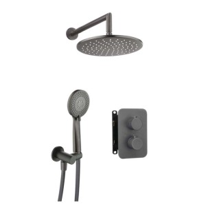Set doccia termostatico incasso Idrostile con box 250 mm titanio