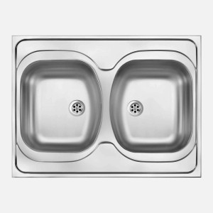Lavello da appoggio 2 vasche Idrostile Guantánamo 600x130 mm satinato