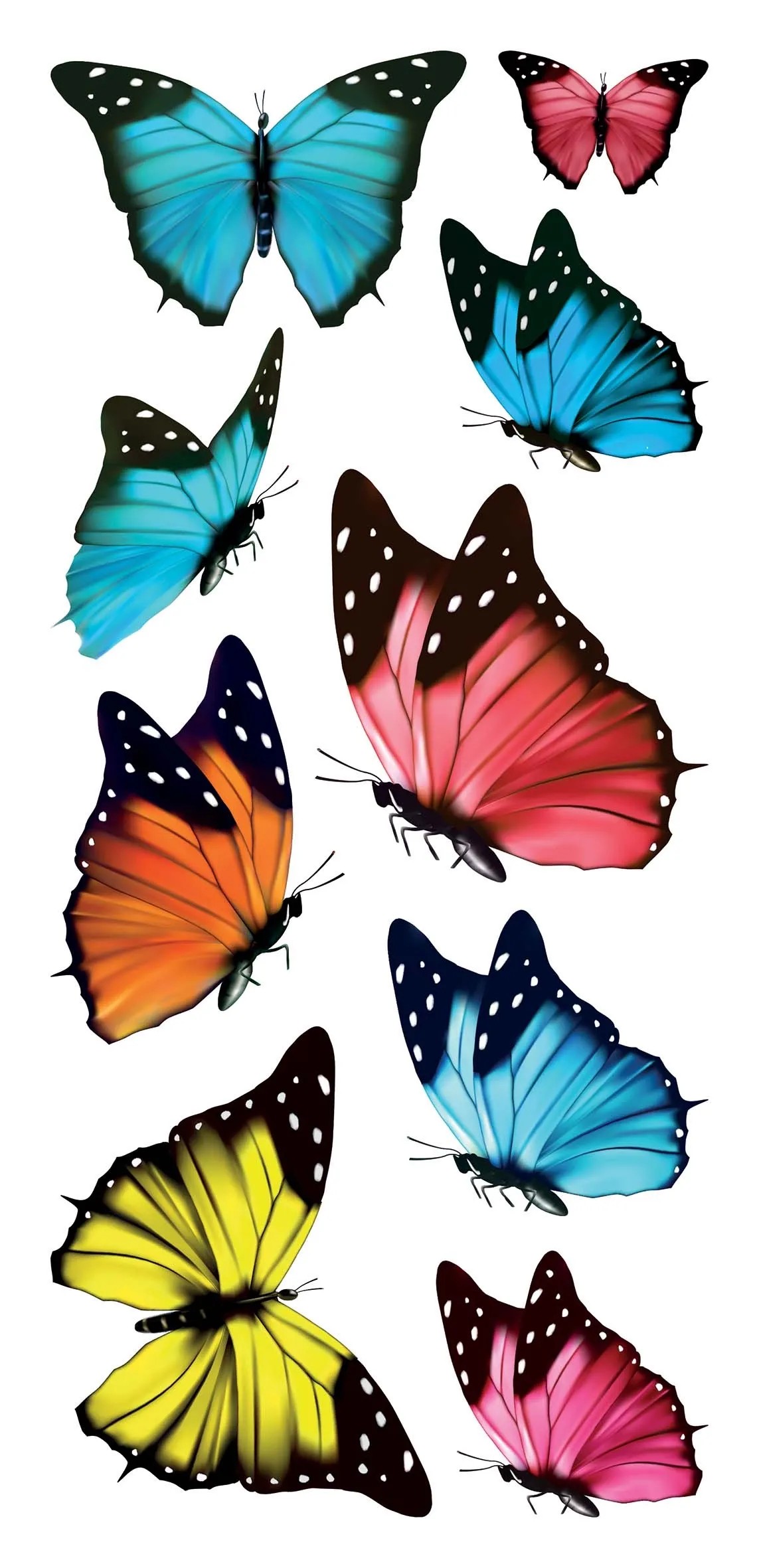 Grandora Adesivo Mural Fiore E Farfalle 20x20 Cm - Rimovibile Per Porte E Pareti Lisce
