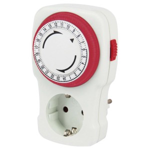 Timer bianco con ghiera rossa per il controllo Domotica.
