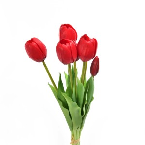 Mazzo tulipani finti in gomma 39 cm rosso 7pz