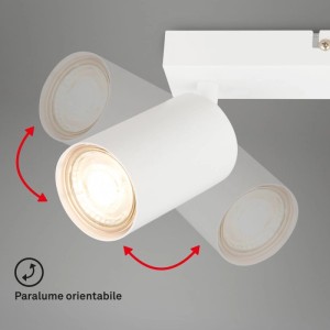 Barra 3 faretti LED Tib 44x5,5x8,5 cm bianca