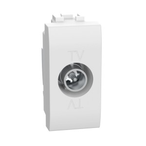 Presa antenna TV bianca per installazione elettrica.