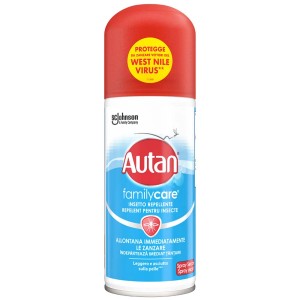 Autan Family Care spray antizanzare per la protezione dalle punture di insetti.