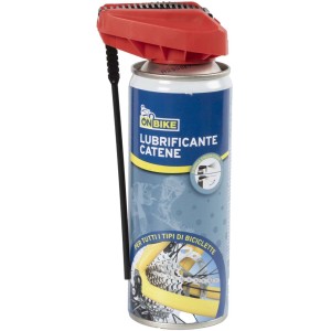 t.b.t. Lubrificante catena per biciclette. Bomboletta con erogatore rosso.