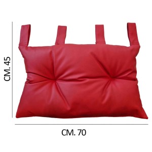 Cuscino t.b.t. rosso (70x45cm) con passanti per il fissaggio.