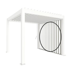 Parete laterale per Pergola Biohort a lamelle bianco 272x234 cm