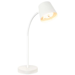Lampada da tavolo LED bianca con braccio flessibile per scrivania.