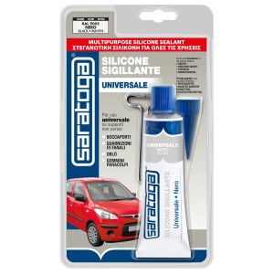 Saratoga Silicone Universale, sigillante nero per guarnizioni auto e riparazioni.