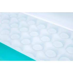 Dettaglio del fondo della piscina quadrata Bestway Aquababes con cuscini d'aria.
