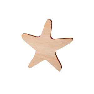 Stella in legno per decorazione murale, colore naturale.