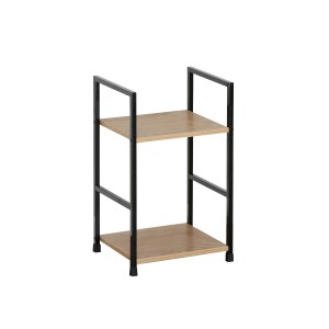 Scaffale da cucina compatto t.b.t. con due ripiani e struttura in metallo nero.