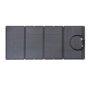 Pannello solare piegato EcoFlow 160W nero per impianti solari con cavo.