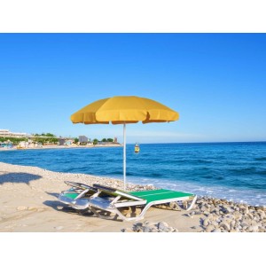 Ombrellone da spiaggia a palo centrale Ø 200 cm giallo