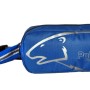 Marsupio blu t.b.t. per attrezzatura da campeggio con logo argentato.
