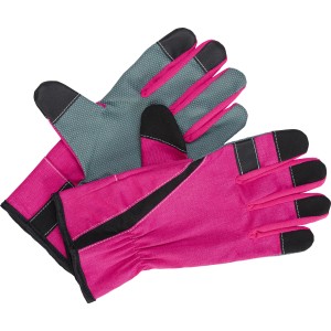 Guanti da fiorista rosa con rivestimento in PVC, taglia 7, per giardinaggio e cura dei fiori.