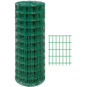 Rete elettrosaldata zincata plastificata 25x1,5 m verde