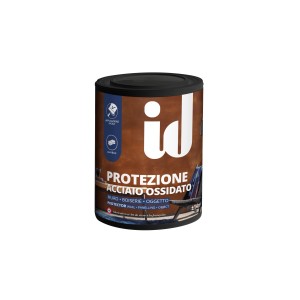 Pittura effetto t.b.t. in barattolo marrone per decorazione pareti.