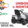 Trattorino tagliaerba Brumar TGTR 8835 ML, vista laterale.