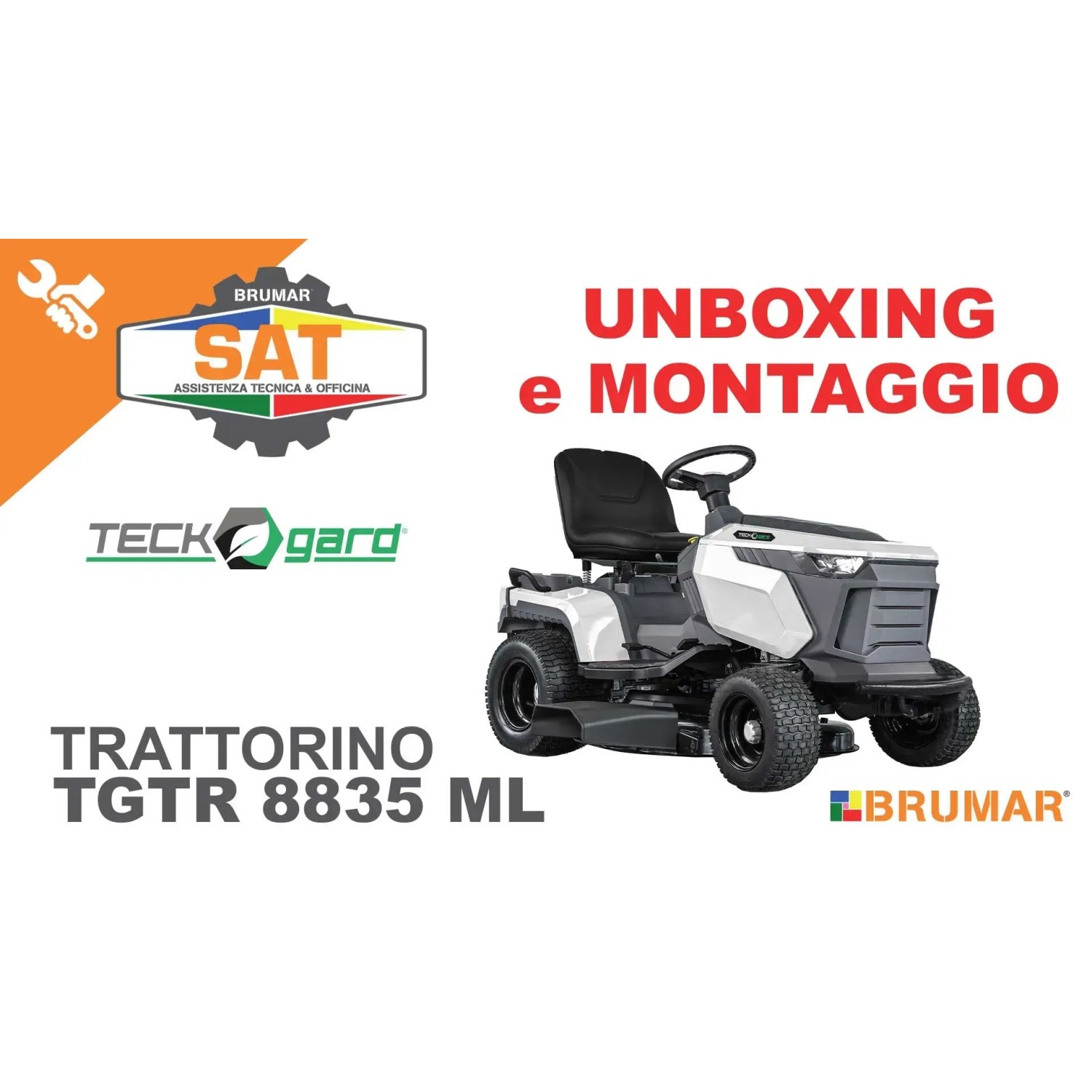 Trattorino tagliaerba Brumar TGTR 8835 ML, vista laterale.