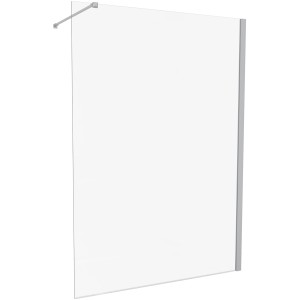 Box doccia walk-in t.b.t. con barra di supporto, parete doccia in vetro trasparente per doccia senza barriere.