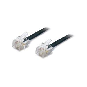 Cavo telefonico nero con connettori trasparenti per Cavi telefonici.