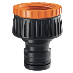Raccordo irrigazione t.b.t., plastica arancione e nera.