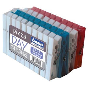 Mollette da bucato Bama, confezione da 40, plastica, colori assortiti.