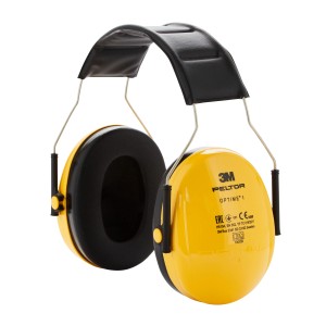Cuffie antirumore 3M Peltor Optime H510A in giallo/nero per una protezione acustica confortevole.