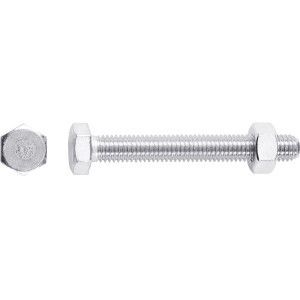 Vite per metallo LUX M10x30 mm, zincata, con dadi, 8 pezzi, filettatura completa.