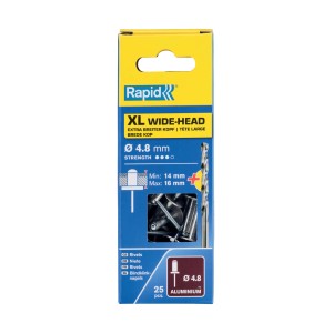 Rivetti Rapid XL Ø4.8 x 20 mm Confezione da 25 Pezzi e Punta del Trapano Inclusa