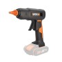 Pistola per colla a caldo a batteria WORX, nero/arancio. Pistola per colla per artigianato e riparazioni.