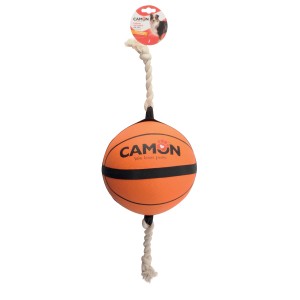 t.b.t. gioco per cani, palla con corda da masticare.