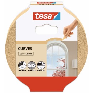 Nastro adesivo Tesa Curves, flessibile, per bordi di pittura puliti in interni.