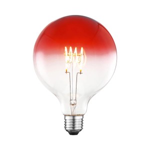 Lampadina LED E27 decorativa con sfumatura rossa. Lampadina vintage per illuminazione d'atmosfera.