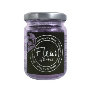 Colore glitterato Fleur in barattolo di vetro, vernice fai-da-te viola con glitter.