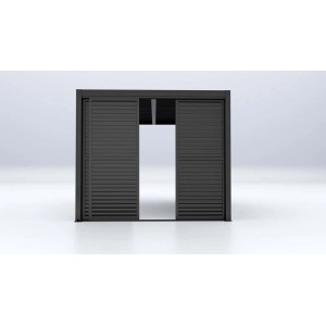 Accessorio per gazebo t.b.t., parete a lamelle grigia