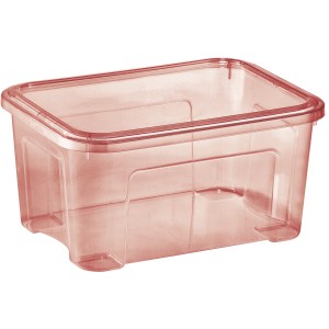 Contenitore trasparente t.b.t. in plastica, ideale per lo stoccaggio e l'organizzazione.