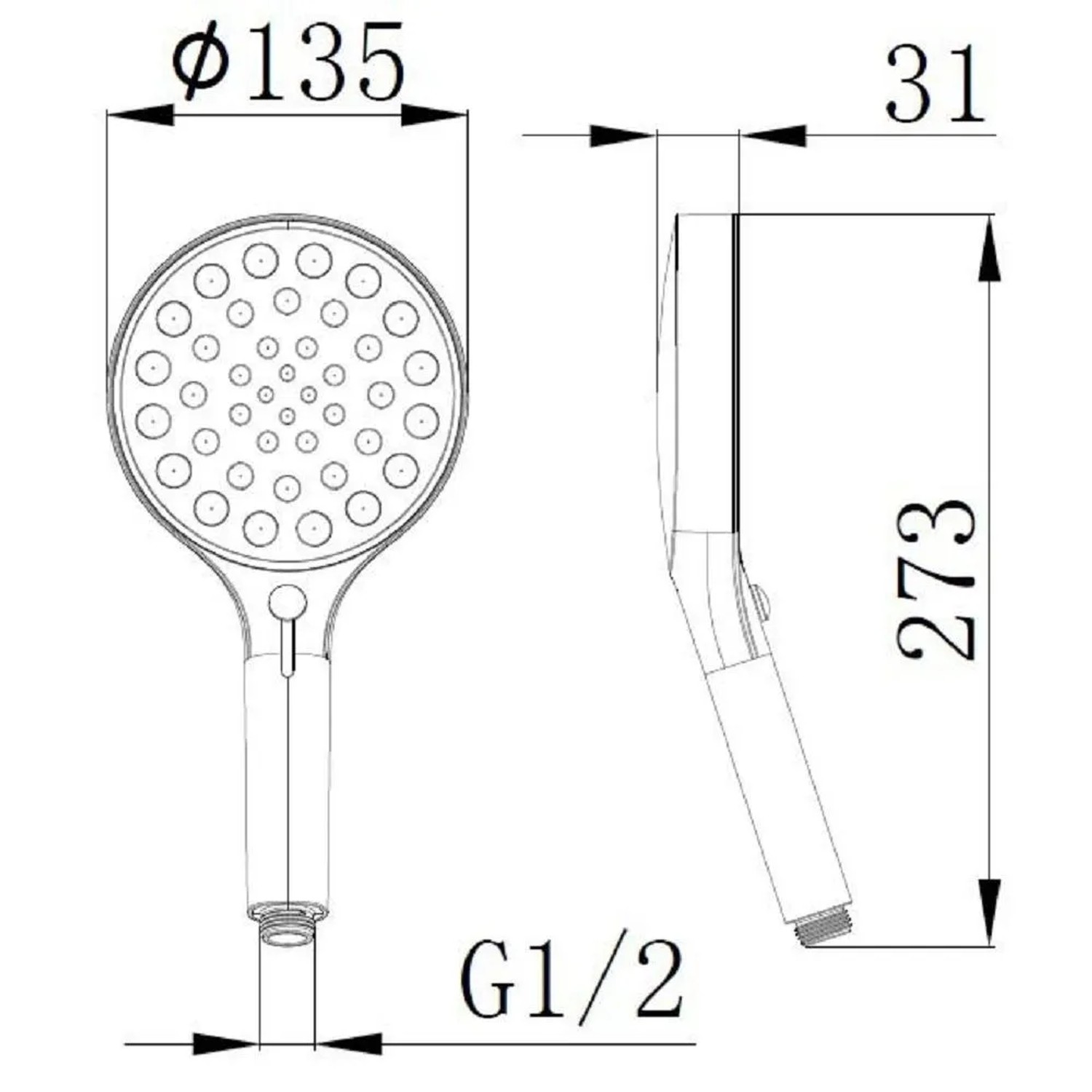 Doccia Select 3 getti con regolatore di flusso cromo_2