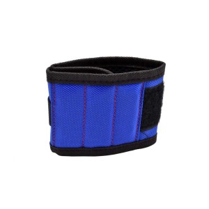 Braccialetto blu t.b.t. con chiusura a velcro, ideale per gli attrezzi.