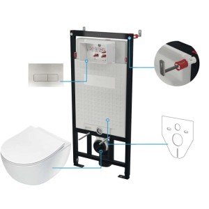 Set WC sospeso Artemides 6 in 1 acciaio spazzolato