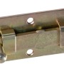 Catenaccio per porta zincato giallo con pomello, 100x44 mm, per porte e cancelli.