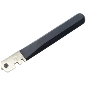 Tagliapiastrelle LUX Comfort con manico nero e rotella per vetro fino a 10 mm di spessore.