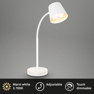Lampada da tavolo LED Biwo 500 lm bianco caldo H 38,5 cm bianca