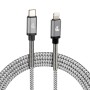 Cavo di ricarica grigio t.b.t. con connettore USB-C e Lightning per interni auto.