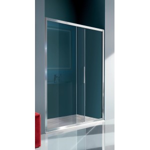 Box doccia t.b.t. con porta scorrevole e telaio argentato.