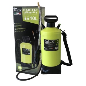 Pompa a pressione gialla (10L) di t.b.t. per giardino e cura delle piante.