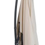 Ombrellone a braccio t.b.t. beige chiuso con struttura nera.